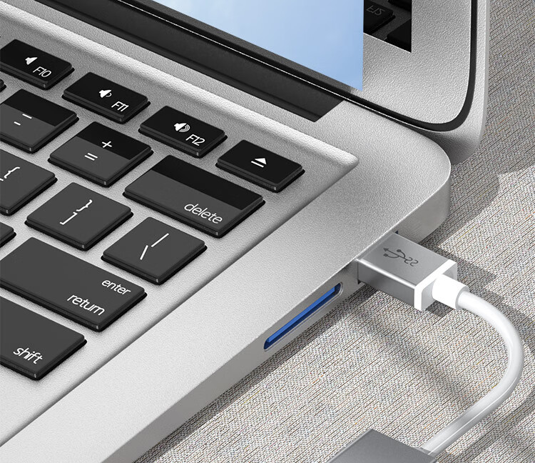 SAMZHE 山泽USB2.0转RJ45网线接口百兆有线网卡转换器适用苹果华为笔记本外置网线转接头银UWH11