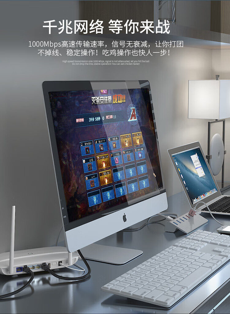 SAMZHE 山泽六类网线cat6类千兆纯铜网线3米蓝色路由器宽带网络连接线八芯双绞成品网线LCT30