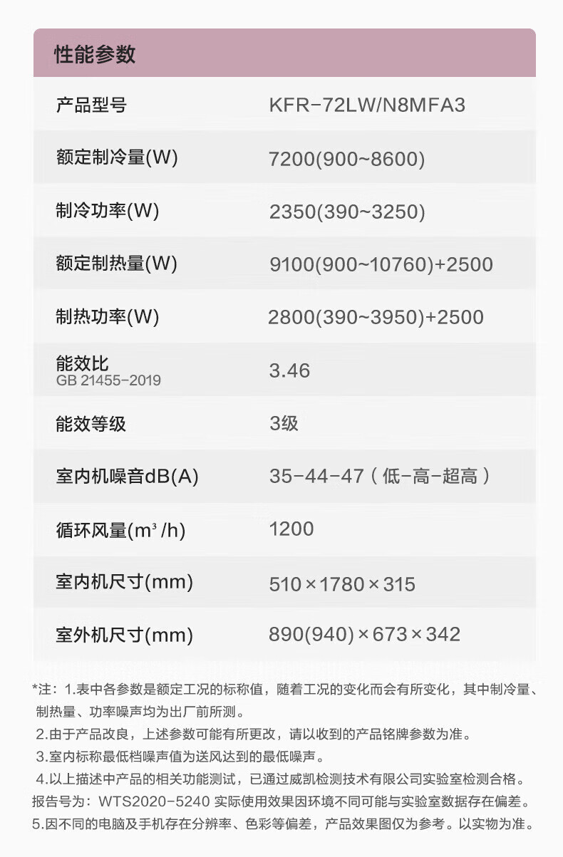 Midea空调柜机 风客 新能效 智能变频冷暖柜式 空调立式 方形客厅空调 3匹 KFR-72LW/N8MFA3