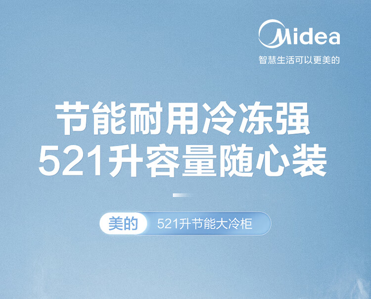 Midea521升 五面制冷商用大容积卧式单温囤货大冰柜 冷藏冷冻转换变温冷柜 BD/BC-521DKM(E)