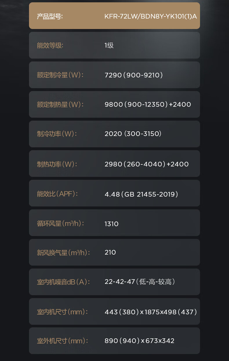 Midea3匹风语者2代 无风感 新风空调圆柱变频立式客厅中国尊柜机 智能家电 KFR-72LW/BP3DN8Y-YK100(1)