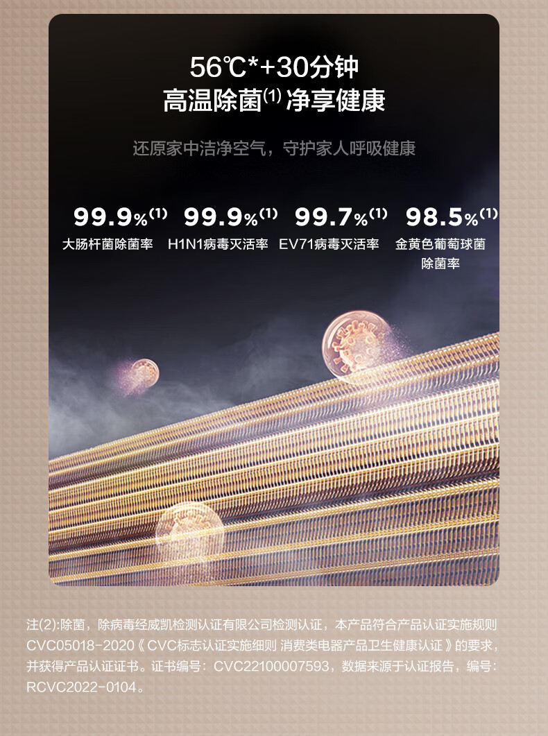 Midea2匹新风空调新风量210m?/h焕新风新一级变频冷暖客厅立式柜机KFR-51LW/N8MKA1A