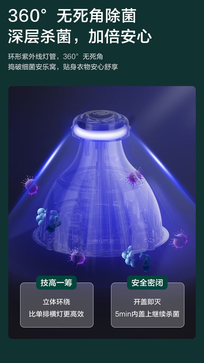 Midea烘干机家用小型 内衣裤除菌机 干衣盒 紫外线杀菌 便携折叠衣物护理机MDV-N02Q