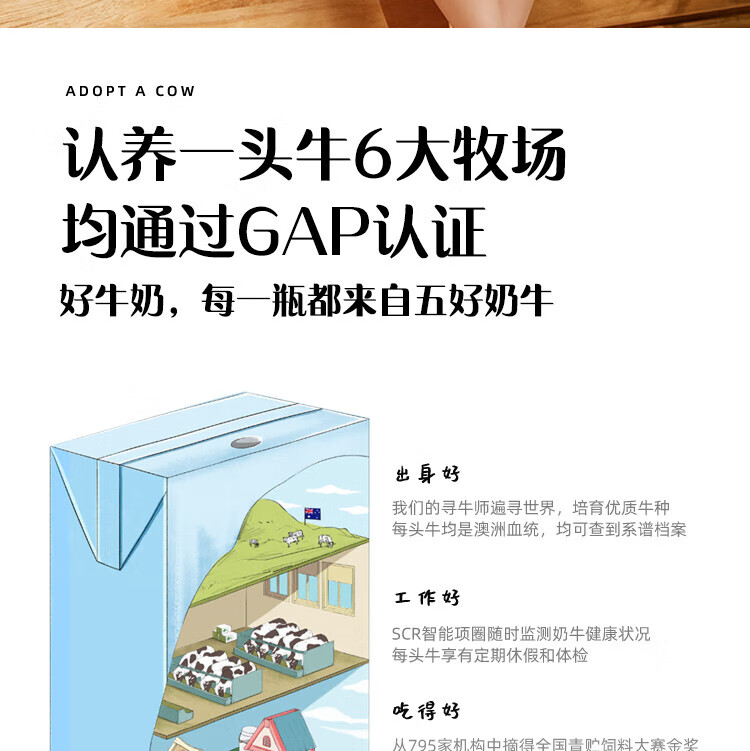 认养一头牛 纯牛奶 员工福利 企业内购 全脂纯牛奶250ml*12盒*2提