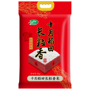 十月稻田  东北大米 粳米 长粒香大米5kg