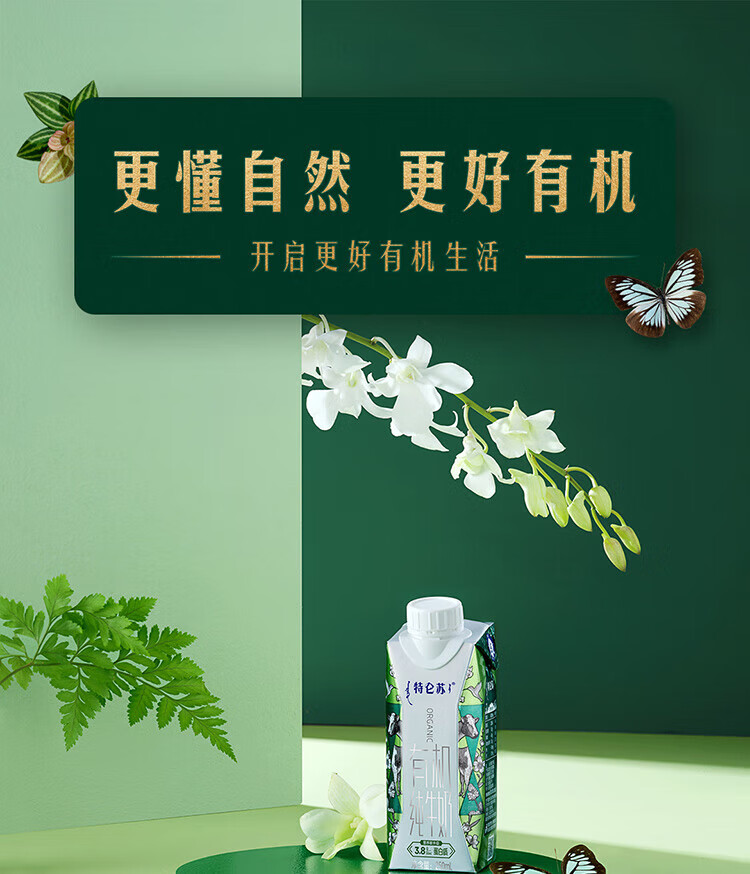 蒙牛 营养早餐  特仑苏  有机纯牛奶梦幻盖250ml*10