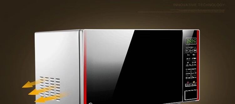 Midea美的微波炉家用平板加热20L快捷微电脑操作EM7KCG4-NR 黑色 单机 家电