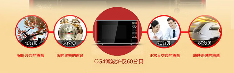 Midea美的微波炉家用平板加热20L快捷微电脑操作EM7KCG4-NR 黑色 单机 家电
