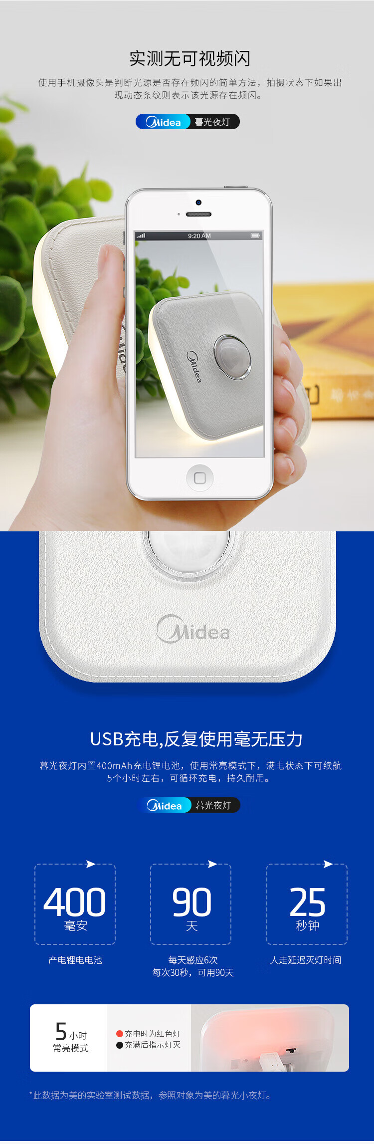 Midea小夜灯儿童书房寝室宿舍过道走廊起夜灯卧室伴睡眠氛围床头灯 机械普通（插电款）MTD0.4-M/K-04