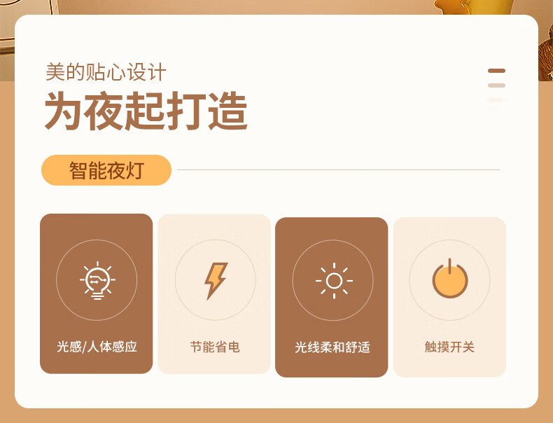 Midea小夜灯儿童书房寝室宿舍过道走廊起夜灯卧室伴睡眠氛围床头灯 机械普通（插电款）MTD0.4-M/K-04