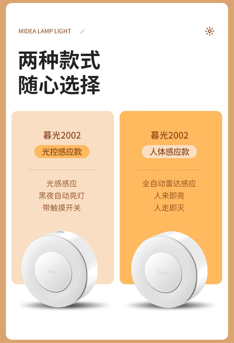Midea小夜灯儿童书房寝室宿舍过道走廊起夜灯卧室伴睡眠氛围床头灯 机械普通（插电款）MTD0.4-M/K-04