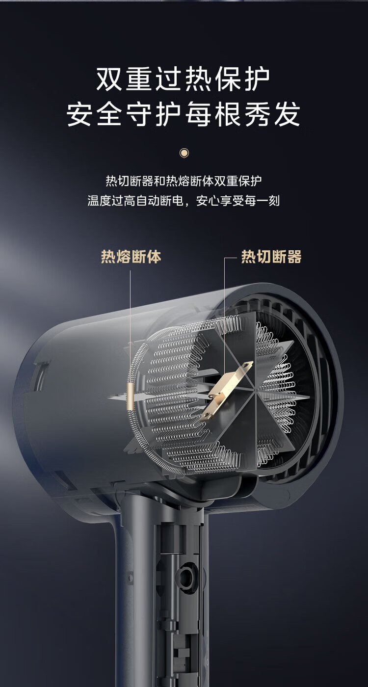 Midea千万负离子电吹风 大功率 家用速干柔顺护发吹风筒 电吹风机 节日礼物 MB-AJ0503星夜蓝
