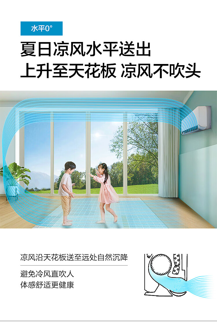 Midea旋耀1.5匹 新一级能效 智能家电 变频冷暖壁挂式空调 180°旋转风道 KFR-35GW/N8MXA1