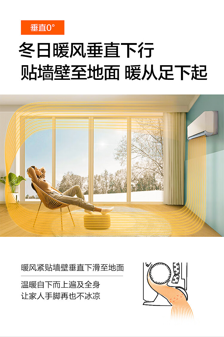 Midea旋耀1.5匹 新一级能效 智能家电 变频冷暖壁挂式空调 180°旋转风道 KFR-35GW/N8MXA1