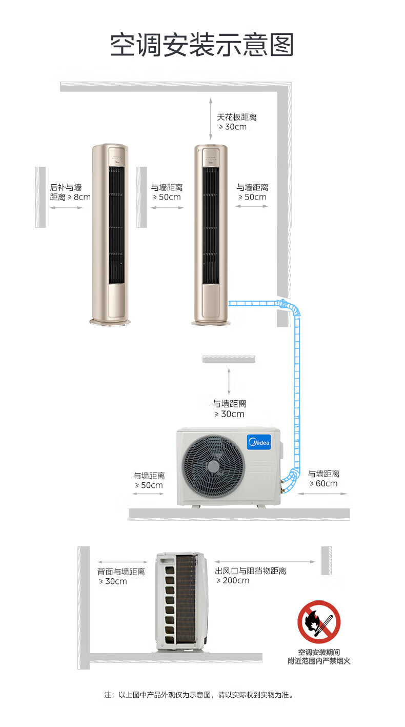 Midea2匹空调风尊 新一级能效 变频冷暖 客厅圆柱立式智能科技柜机 智能家电 KFR-51LW/N8MZB1