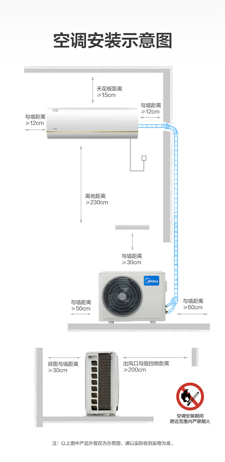 Midea风俊 大1匹 新一级能效 家用挂机 变频快速制冷制热 自清洁 APP智控 KFR-26GW/N8VHC1