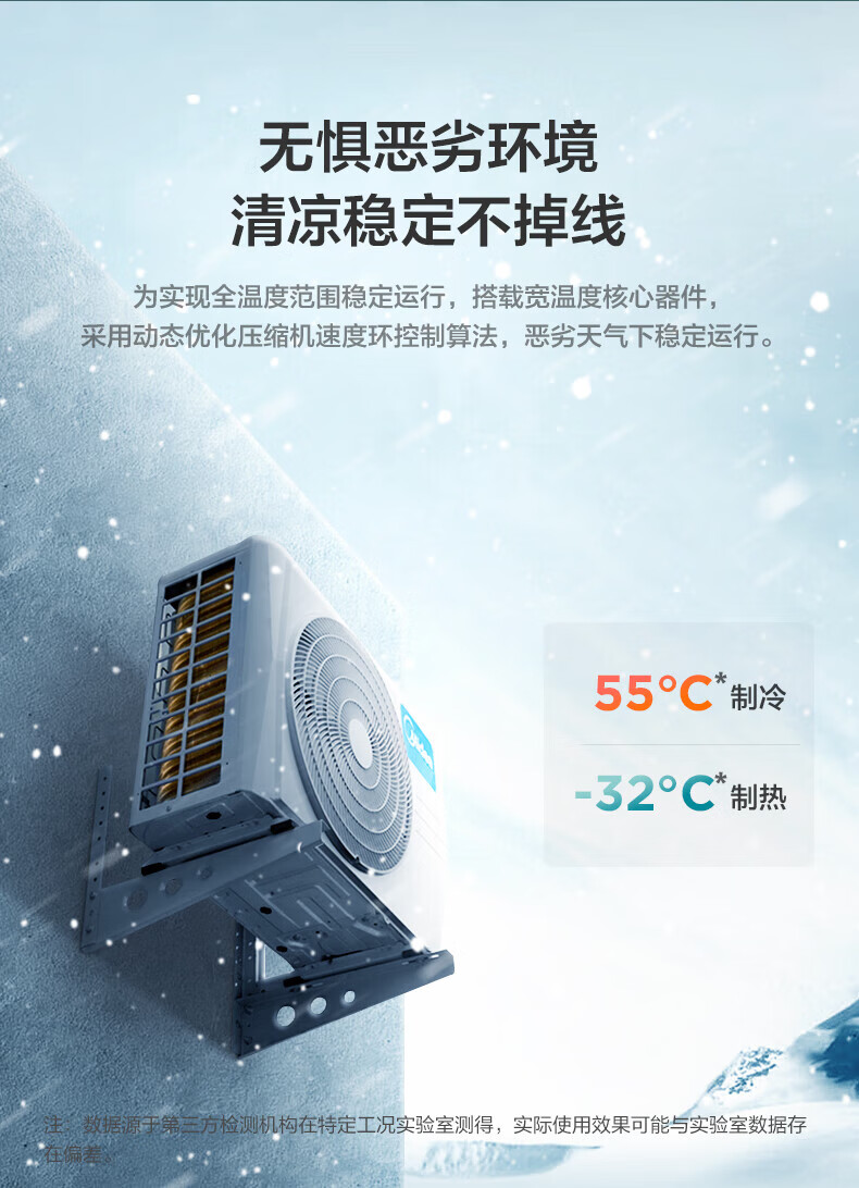 Midea风俊 大1匹 新一级能效 家用挂机 变频快速制冷制热 自清洁 APP智控 KFR-26GW/N8VHC1