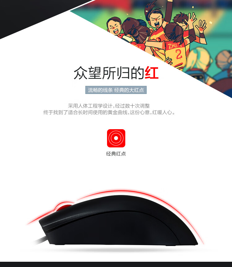 联想（Lenovo）有线鼠标 办公鼠标 联想大红点 有线鼠标 笔记本台式机鼠标 M120Pro