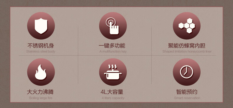 美的（Midea）电饭煲 4L 家用多功能智能迷你电饭锅 巧克力色 MB-WFD4016