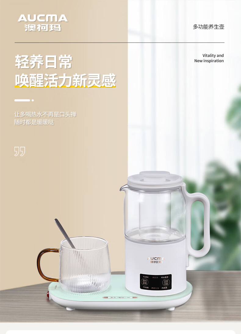 澳柯玛（AUCMA）多功能养生壶 大容量0.6L双杯保温 快速散热 AKYS-915W