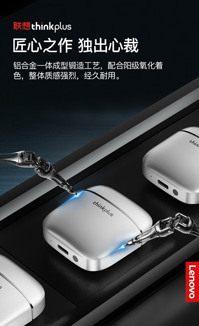 联想（Lenovo）ThinkPlus 无线蓝牙耳机 入耳式降噪耳机 HIFI音质 运动耳机 白色 XT99