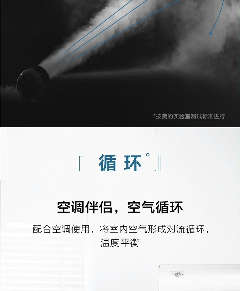 Midea 电风扇遥控空气循环落地定时节能家用客厅宿舍360度摇头直流变频低音远程强风 FGD18XCR