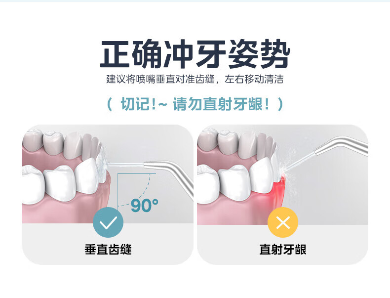 Midea冲牙器水牙线洁牙器洗牙神器口腔冲洗器喷嘴成天家用洗牙器小白鲸生日礼物 MC-BJ0201