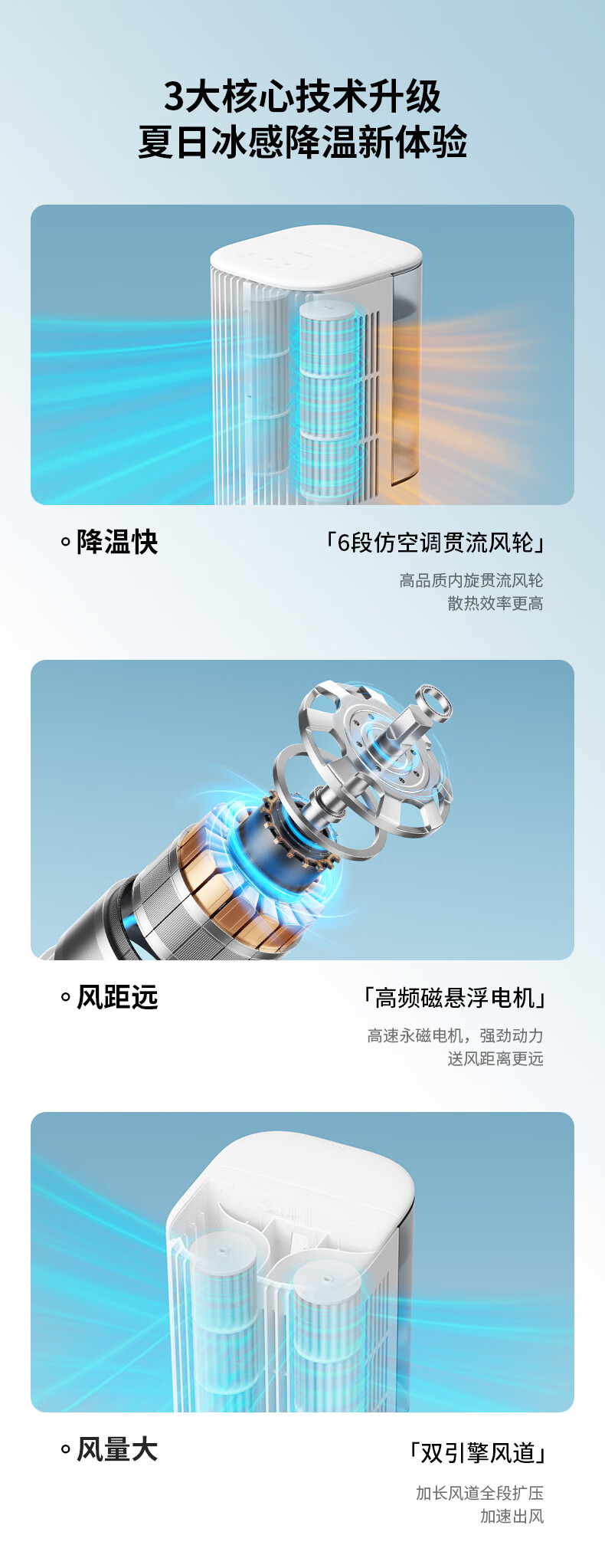 几素空调扇制冷小空调办公室桌面冷风扇迷你家用卧室冷风机摇头喷雾加湿客厅小型制冷机 FA22 白