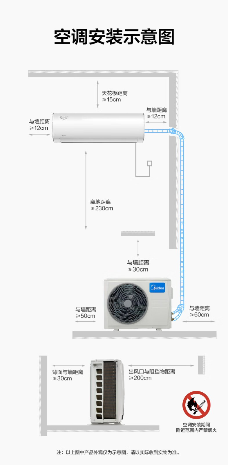 Midea空调挂机 新一级能效 智能变频冷暖 防直吹壁挂式空调 大1匹 风酷大风口KFR-26GW/N8XHC1