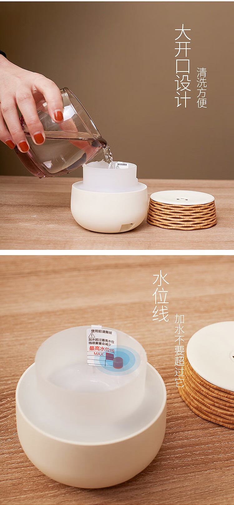Midea精油香薰机便携式小型雾化加湿器卧室节日礼品小夜灯MTD3-M/K-02