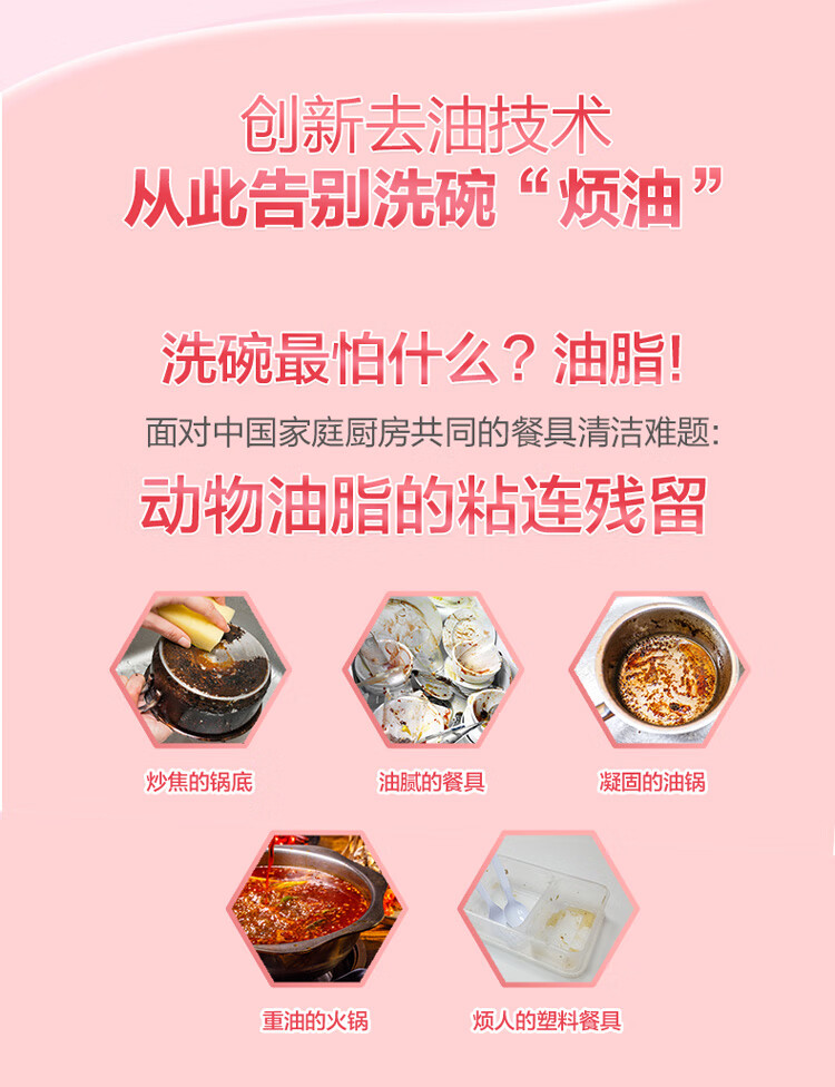 立白 浓缩洗涤精 去除果蔬农残去重油 果醋洗洁精1kg