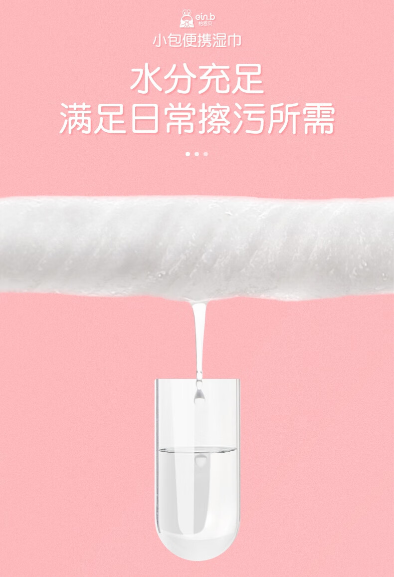 怡恩贝（ein.b）婴儿湿巾小包随身装 婴幼儿新生宝宝手口专用便携湿纸巾10包