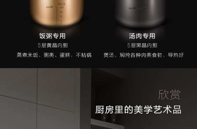 美的（Midea）电压力锅 高压锅 家用5L大容量多功能智能压力锅电饭煲 高压电饭锅 双胆5L-YL50Simple101