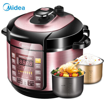 美的（Midea）电压力锅 高压锅 家用5L大容量多功能智能压力锅电饭煲 高压电饭锅 双胆5L-YL50Simple101