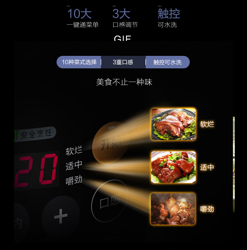 美的（Midea）电压力锅双胆家用智能预约电高压饭煲4-8人电饭锅 MY-YL50Simple107