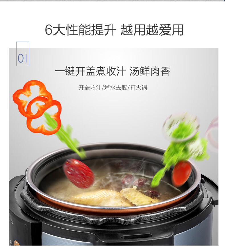 美的（Midea）电压力锅双胆家用智能预约电高压饭煲4-8人电饭锅 MY-YL50Simple107