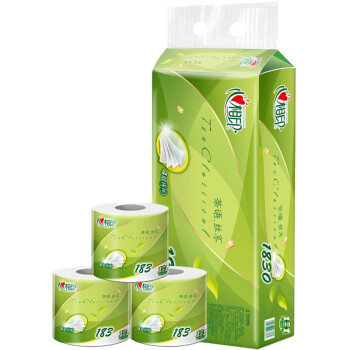 心相印茶语丝享四层茶叶压花183克卷筒卫生纸10卷