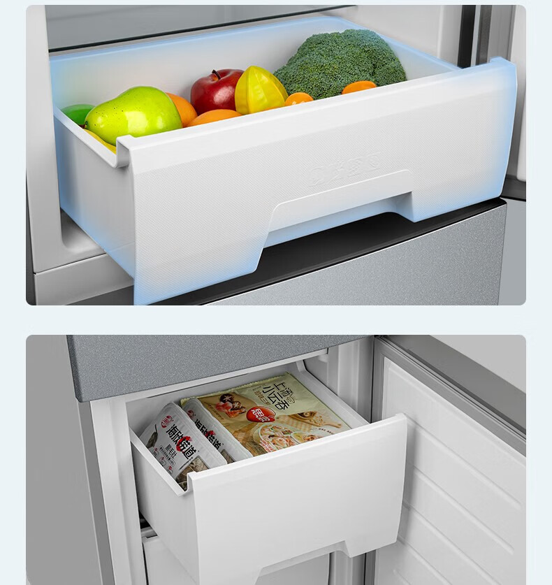 美的（Midea）冰箱215升三门家用小冰箱宿舍租房节能低音三开门超薄迷你电冰箱BCD-215TM