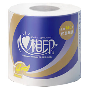 心相印心柔系列有芯卷纸家用4层加厚140克整箱27卷