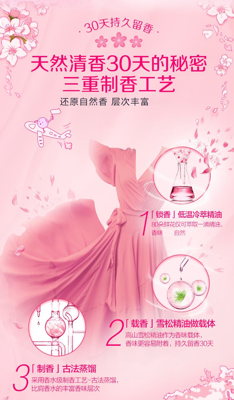 立白香维娅留香珠 持久留香 洗衣液伴侣 莓玫泡泡220g+桃桃茉莉220g