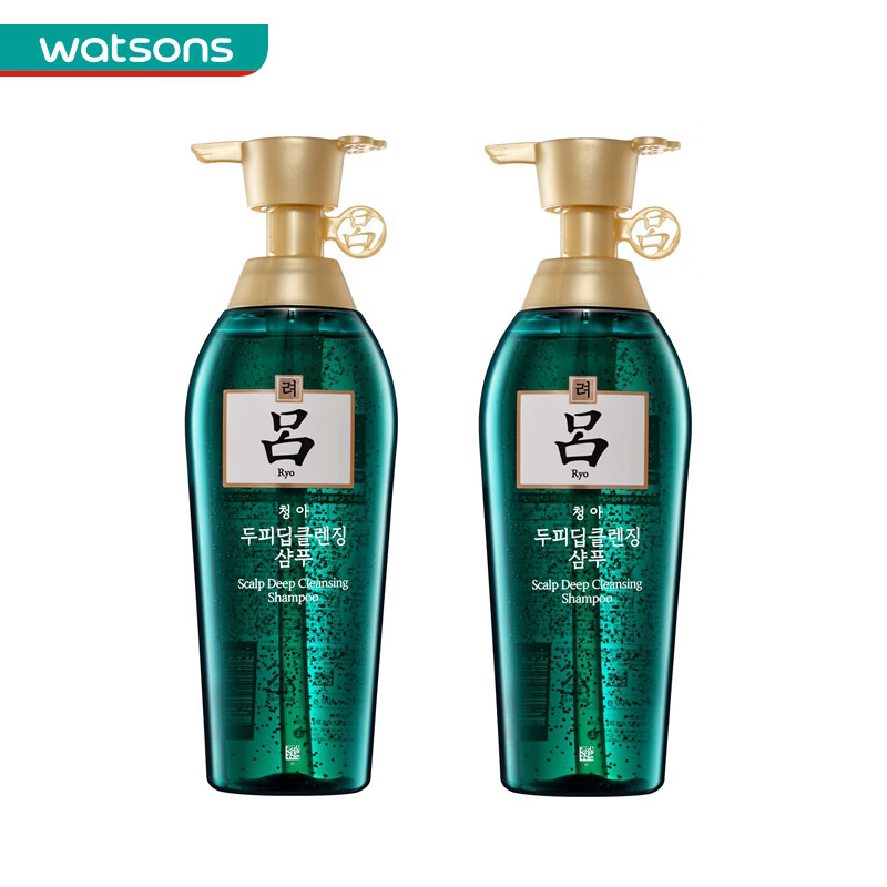 吕舒盈清润净澈控油洗发水套装（洗发水400ml*2) （绿吕）