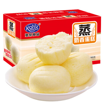 港荣 蒸蛋糕 奶香味 整箱 饼干蛋糕营养早餐小面包休闲零食糕点 900g