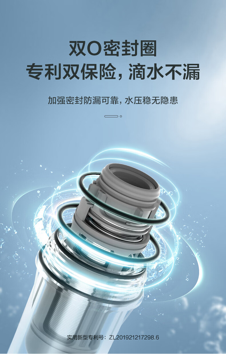 Midea前置过滤器升级顶配6T大通量终身免换芯集成冲洗净水器全屋净饮家用集成冲洗QZBW20S-48