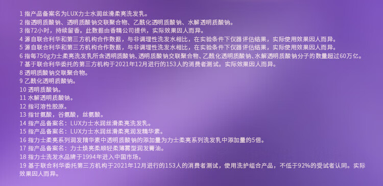 力士洗护发组套 玻尿酸大白瓶 水润丝滑洗发乳750ml+护发素160ml*2