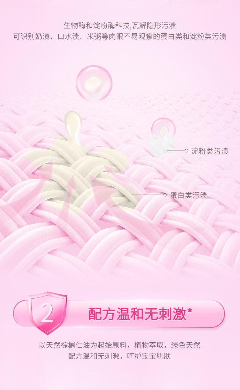 蓝月亮宝宝儿童（婴儿）百合花香洗衣液套装 手洗1kg瓶*3