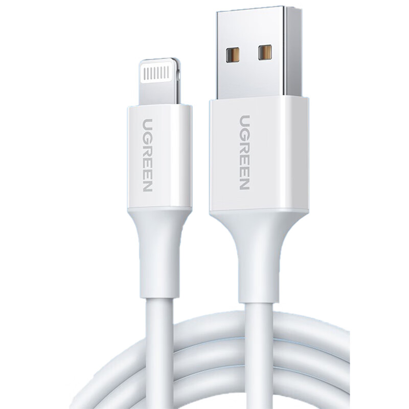 绿联（UGREEN）Iphone机型通用数据线 苹果MFI产品 胶壳款 US155 1米/白色 20728