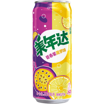 美年达果味汽水百香果330ml*12