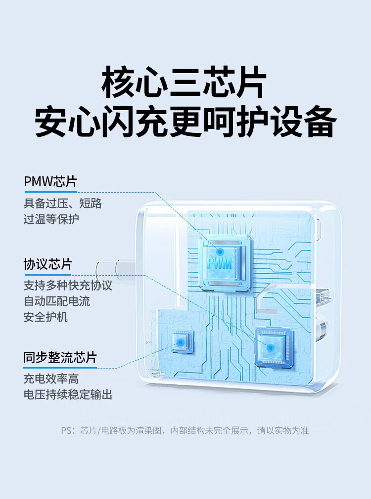 绿联（UGREEN）PD65W苹果充电器快充头华为Type-c笔记本手机平板 PD65W 1C快充折叠充电器40721