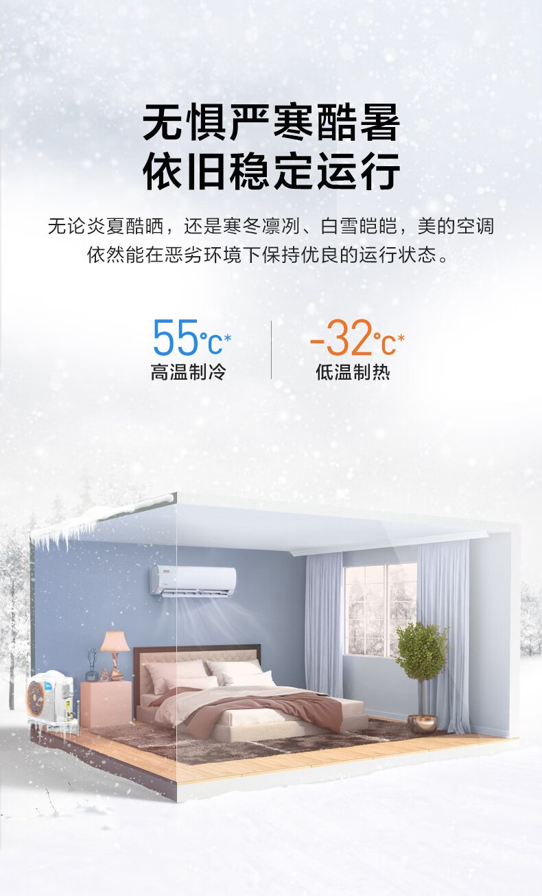 Midea智弧 新能效 变频冷暖 自清洁 智能家电 壁挂式空调挂机 极酷 【智弧大1匹】KFR-26GW/N8MJA3