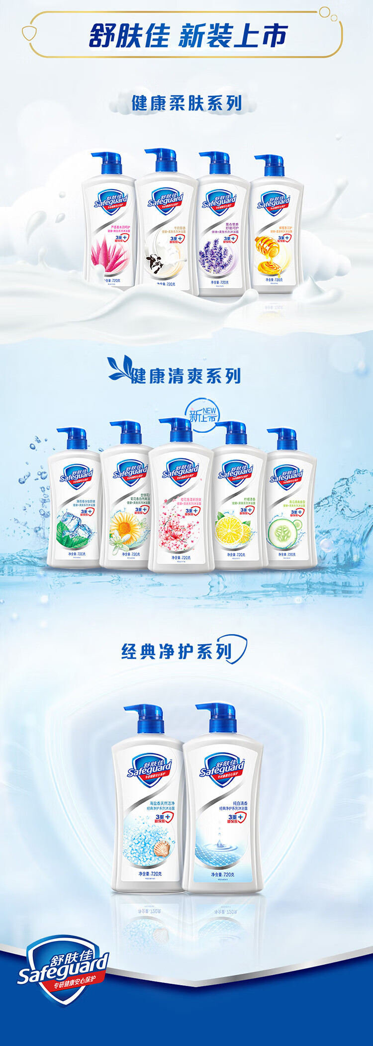 舒肤佳沐浴露 温和清洁长效保护 男女士通用 蜂蜜润护400ml